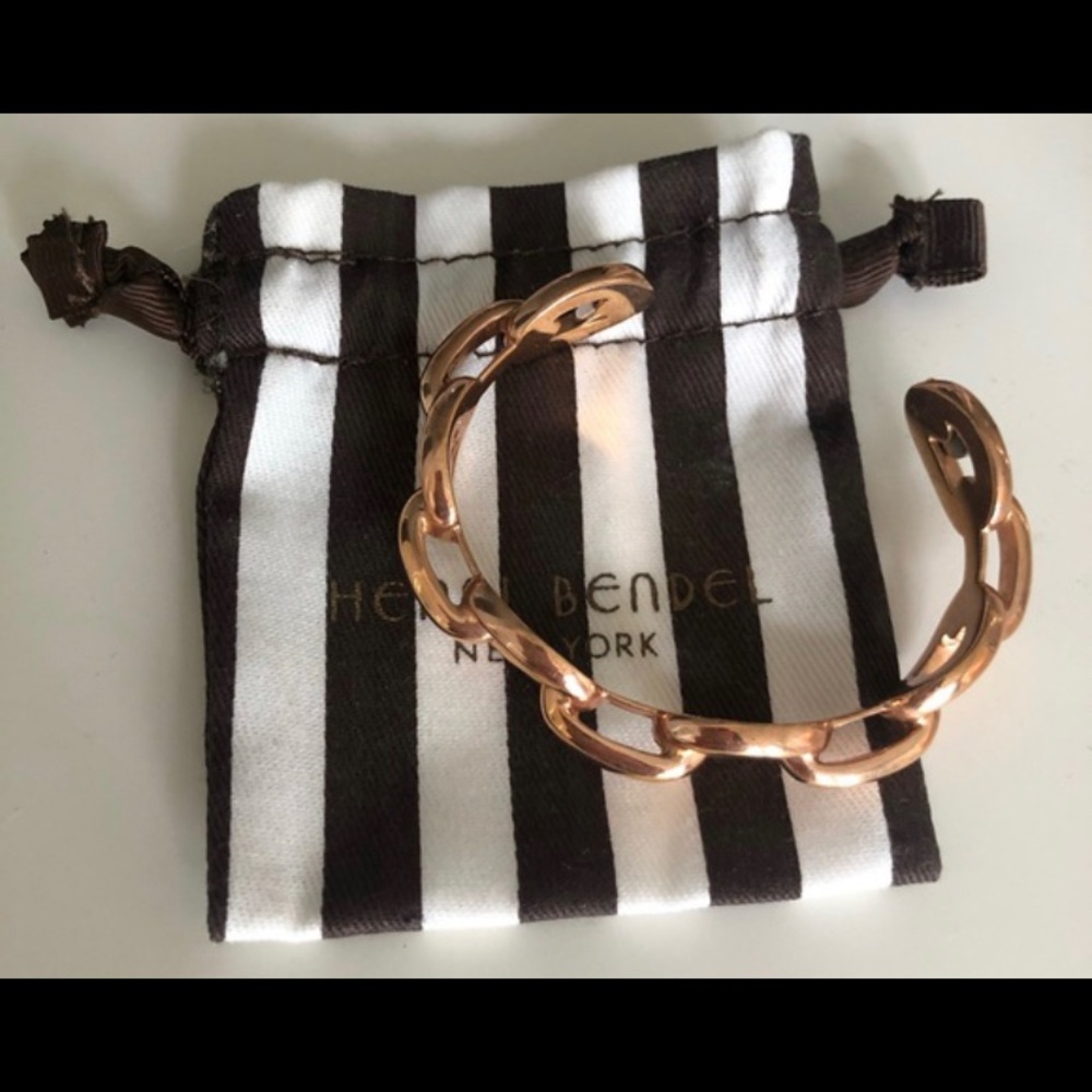 Henri Bendel chain cuff bracelet rose gold